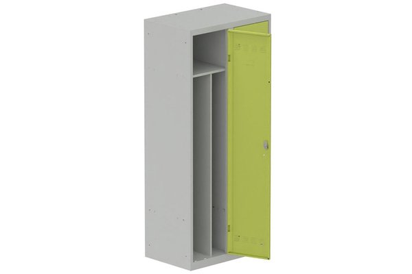 [Pas de famille] - [Pas de sous famille] - Vestiaire industrie salissante 2 portes (fermeture cadenas) H180xL80xP50cm coffre gris clair/ porte(s) anis