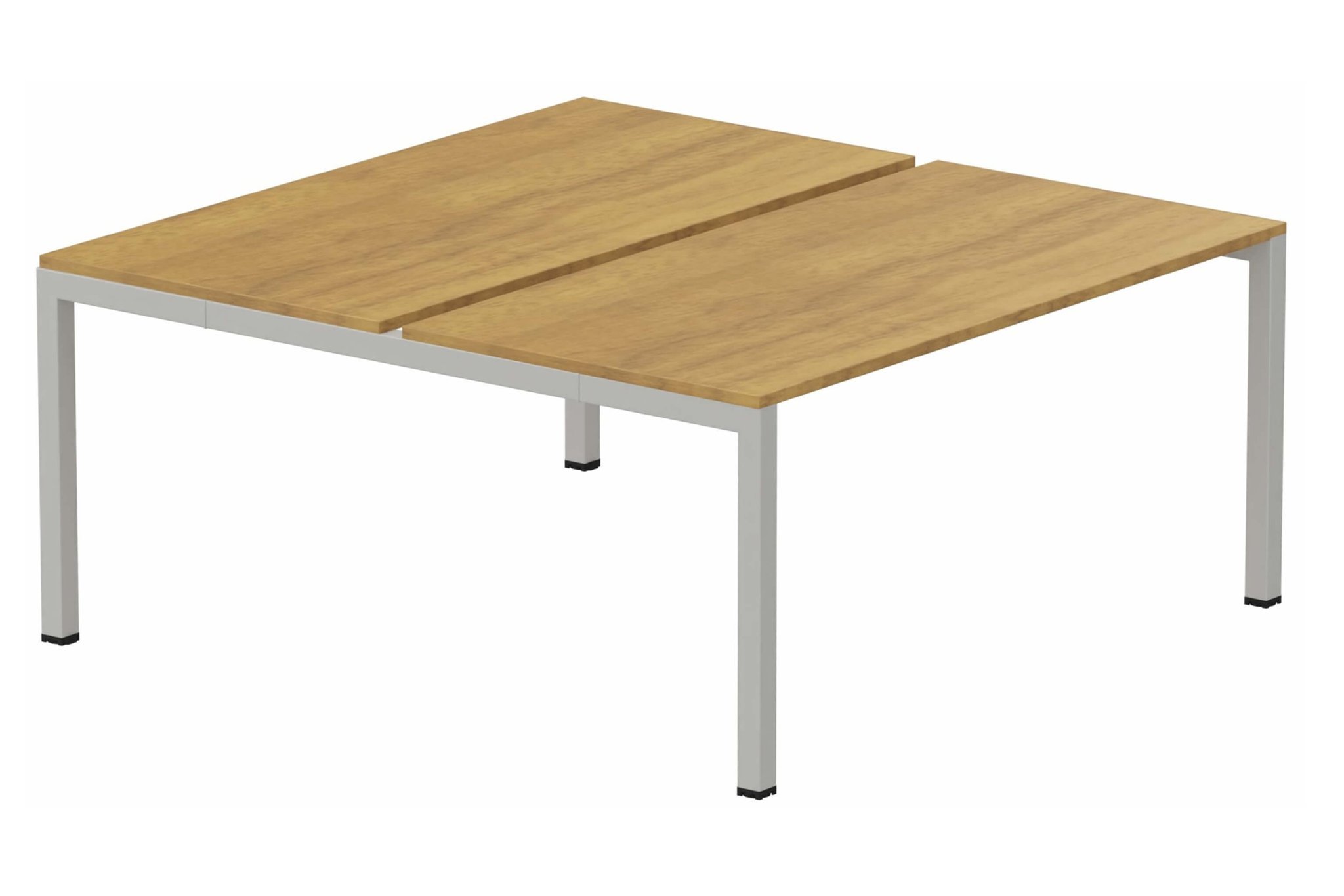 k3 - Bench départ 2 Plateaux fixes 140x80 (encombrement P165XL140cm) -Finitions : PLATEAUX: NOYER (NO) / PIETEMENTS: ALUMINIUM (AL ) / 
