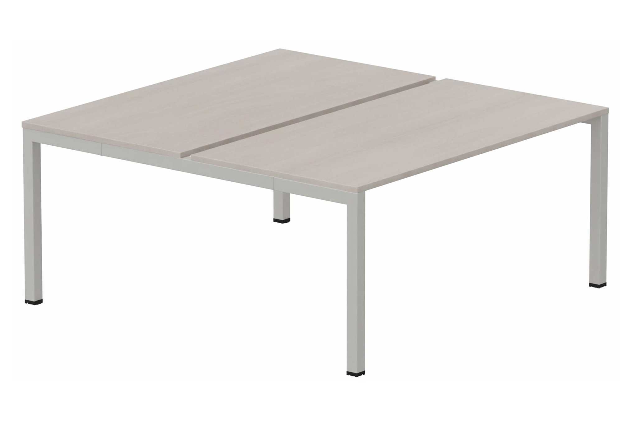 K3 Bench départ 2 plateaux fixes 140x70cm encombrement 140x145cm, plateau acacia, structure aluminium