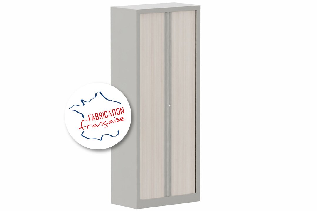 Armoire à rideaux H198xL80cm 4 tablettes