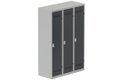 Vestiaire industrie salissante 3 portes (serrure 2 clés) H180xL120xP50cm coffre gris clair/ porte(s) anthracite