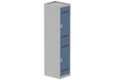 Vestiaire multicases 1 colonne L,40cm 2 cases (fermeture cadenas) H,180xL,40xP,50cm coffre gris clair/portes bleu