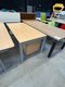 Bureau 160 x 80 cm gamme K3 plateau hêtre et piétement couleur aluminium + caisson mobile 3 tirroirs en mélaminé hêtre