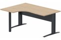 K1 VDF METAL Compact 90° asymétrique 180x120x80/60cm retour à gauche sur pied de soutien hêtre/anthracite