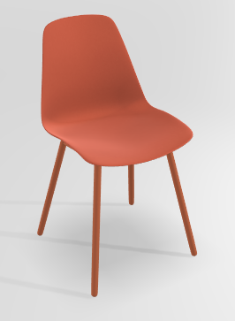 CHAISES ET TABOURETS - Pour tables standards, ht 75 cm, piétement 4 pieds - PETALE Chaise L.44xP.53.5xH.80.5cm-hauteur assise 47cm