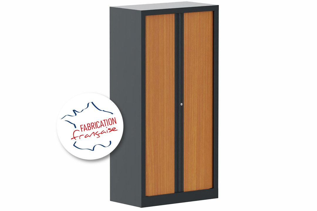 Armoire à rideaux H136xL120cm 3 tablettes