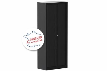 ARMOIRES A RIDEAUX - Largeur 80 cm - Armoire à rideaux 3P H198XL 80XP43 4 Tablettes , coffre noir/ rideaux noir