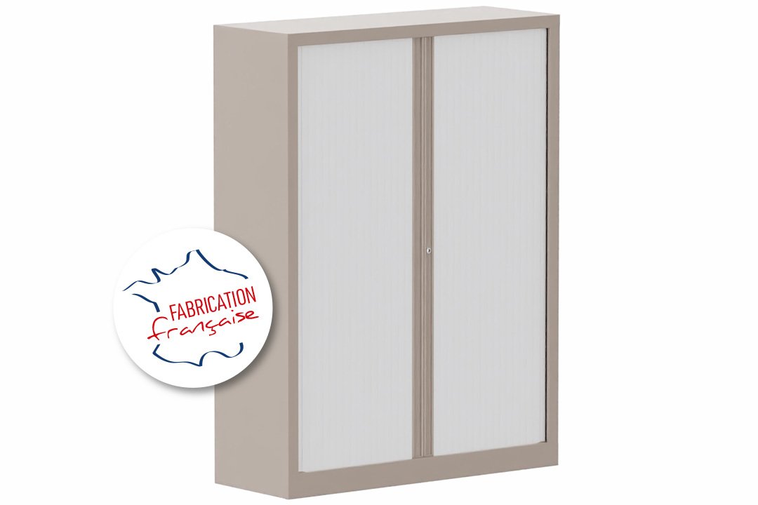 Armoire à rideaux H160xL120cm 3 tablettes