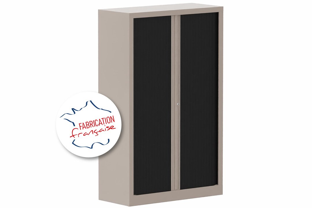 Armoire à rideaux H160xL100cm 3 tablettes