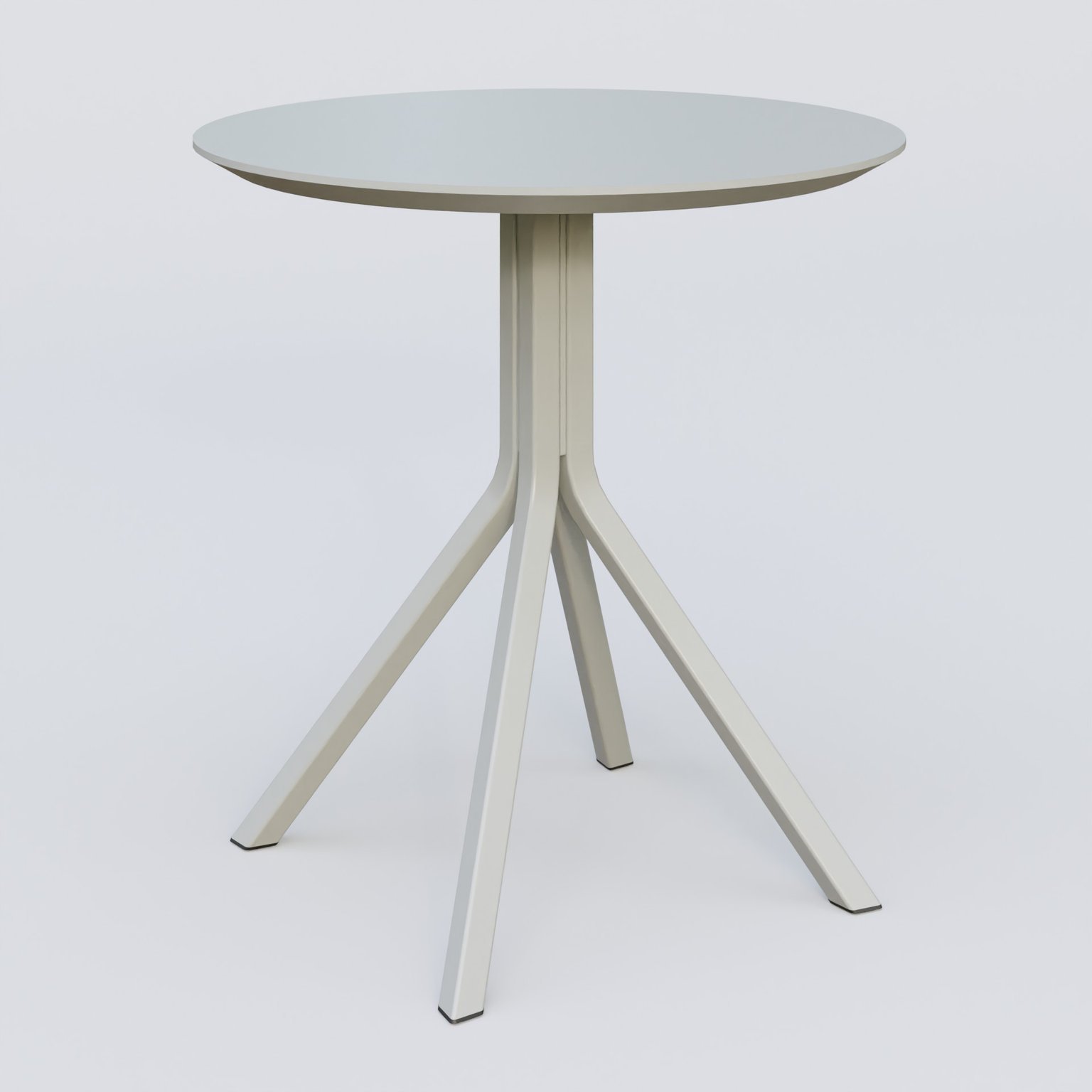 Table Basse Fashion Styl piètement 4 branches en métal et plateau bois. Plateau Gris (RAL 7038) et pietement MD.