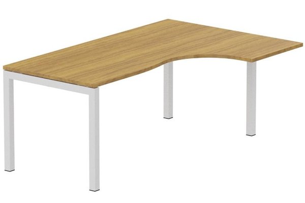 Gamme K3 - Plans compacts - K3 Compact 90° asymétrique 160x120x80/60cm retour à droite noyer/blanc