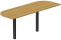 K2 extension demi-lune 145x70cm sur 2 pieds de soutien, plateau noyer, structure anthracite