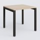 K3 Plateau droit 80x80 pieds fixe. Plateau Hêtre et pietement Noir Grainé.