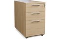 Caisson mélaminé hauteur bureau P.80cm 3 tiroirs dont 1 pour DS H72xL42xP60cm hêtre - poignées chromées