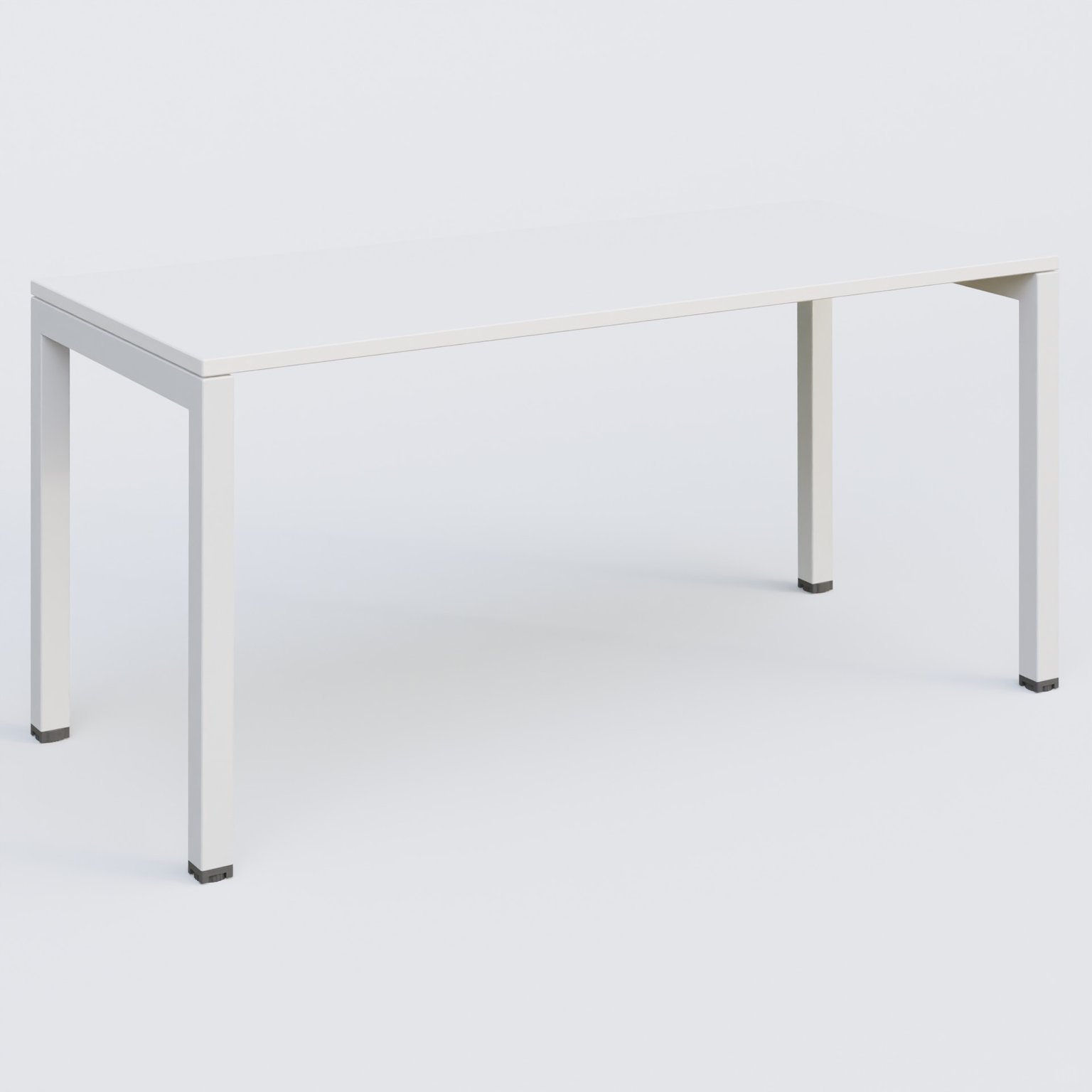 K3 Plateau droit 160x70 pieds fixe. Plateau Blanc et pietement Blanc.