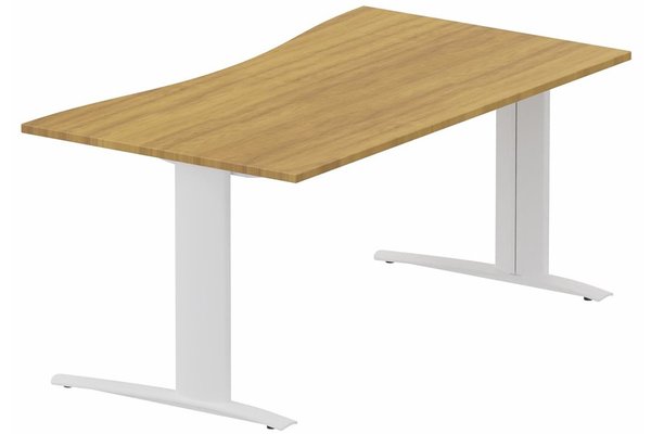 Gamme K1 - Plans vagues - K1 Poutre - Plan vague symétrique 180x90 / 80 -Finitions : PLATEAUX: NOYER (NO) / PIETEMENTS: BLANC (BL)