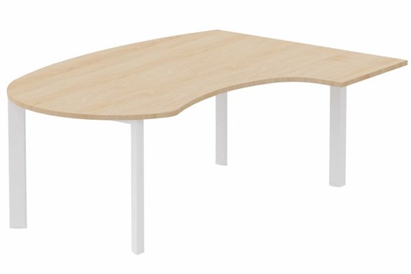 Gamme K7 - Plans compacts - K7 compact 90° manager 190x141x104x60cm, plateau hêtre, structure blanc