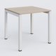K3 Plateau droit 80x80 pieds fixe. Plateau Acacia et pietement Blanc.