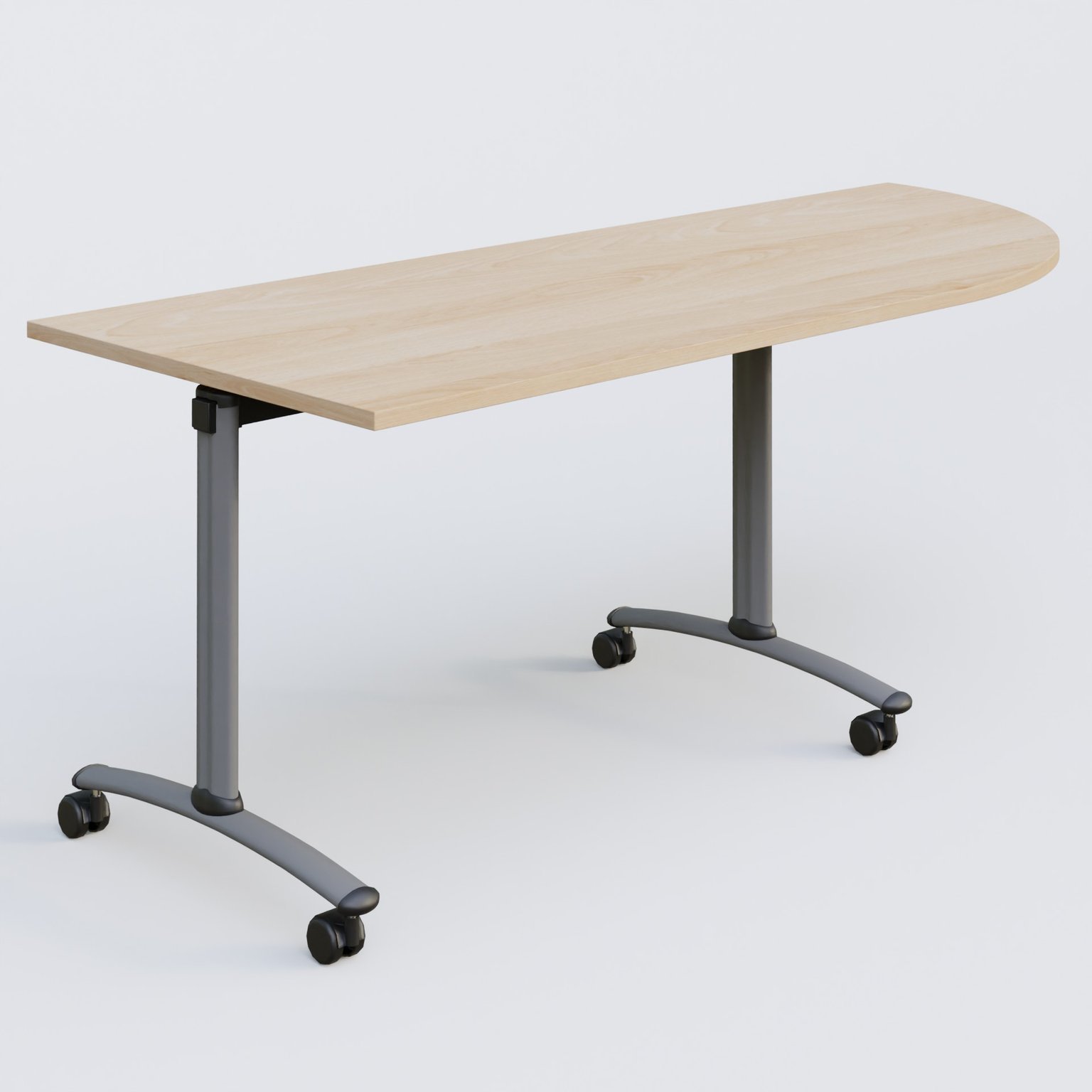 Module d'angle 90° Droite gamme Arca 200-80 cm. Plateau Hêtre et pietement Aluminium.