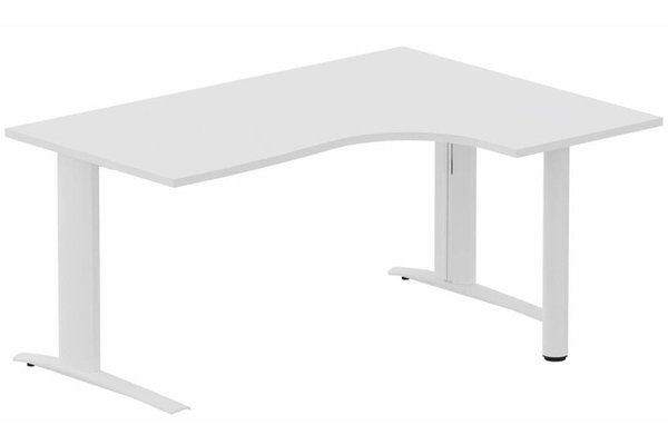 Gamme K1 - Plans compacts - Bureau retour à droite sur pied, 160x120x80cm