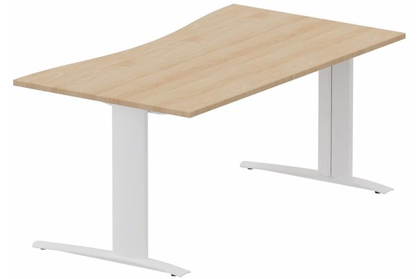 Gamme K1 - Plans vagues - Plan vague symétrique, structure poutre, 180x90x80cm hêtre/blanc