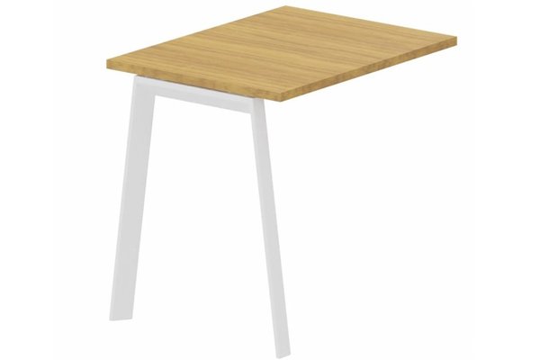 Gamme K8 - Extensions - Plans droits - K8 retour direct 80x60cm, plateau noyer, structure blanche