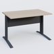 K1 Plateau droit 120x80 avec voile de fond métal. Plateau Acacia et pietement Anthracite