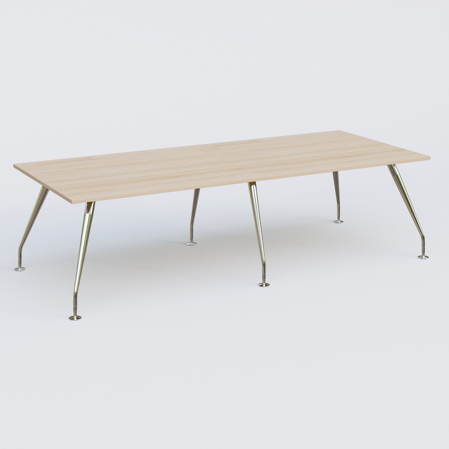 K5 table bench 280*120 cm. Plateau Hêtre et pietement Chrome avec base chromé.