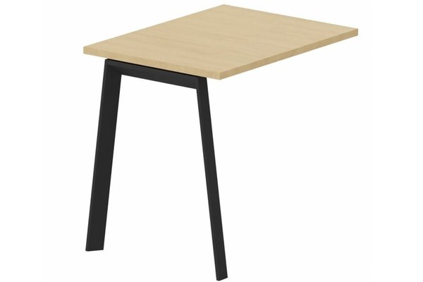 Gamme K8 - Extensions - Plans droits - K8 Retour direct 80x60 sur pied- -Finitions : PLATEAUX: CHENE (CE) / PIETEMENTS: NOIR (NR)
