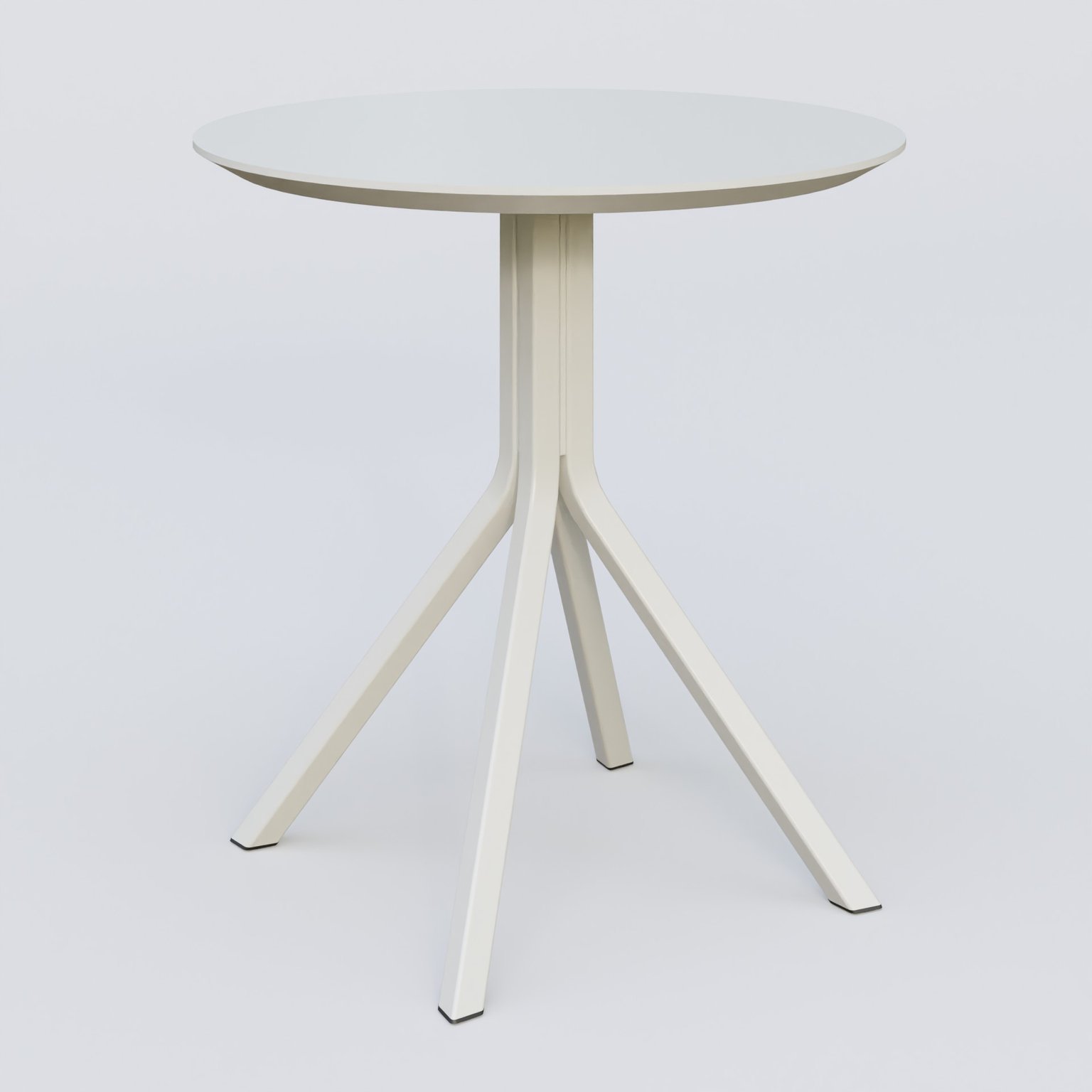 Table Basse Fashion Styl piètement 4 branches en métal et plateau bois. Plateau Blanc (RAL 9010) et pietement BL.