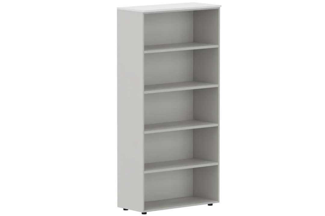 Armoire mélamine H196xL100cm sans portes, Finitions = Top de finition :Blanc (BL) / Corps d'armoire et tablettes: Aluminium