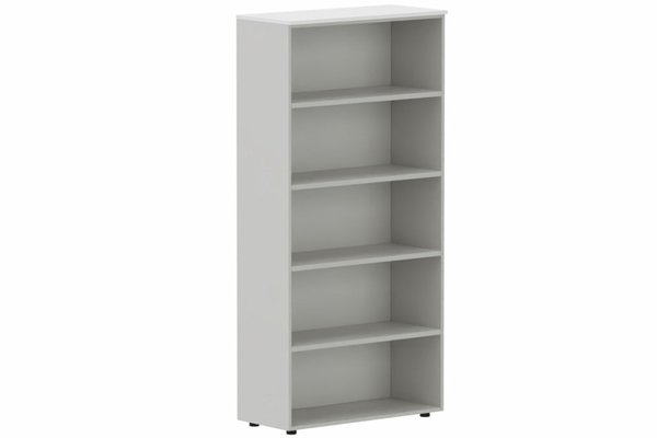 ARMOIRES SANS PORTES / BIBLIOTHEQUES - Hauteur 196 cm - Armoire mélamine H196xL100cm sans portes, Finitions = Top de finition :Blanc (BL) / Corps d'armoire et tablettes: Aluminium