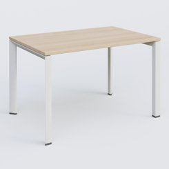 Gamme K7 - Plans droits - K7 plan droit 120*80 sur pieds fixe. Plateau Hêtre et pietement Blanc