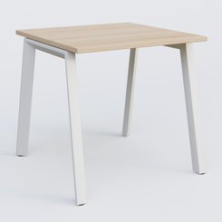 Gamme K8 - Plans droits - K8 plan droit 80*80 sur pieds fixe. Plateau Hêtre et pietement Blanc