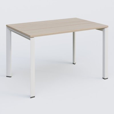 Gamme K7 - Plans droits - K7 plan droit 120*80 sur pieds fixe. Plateau Acacia et pietement Blanc