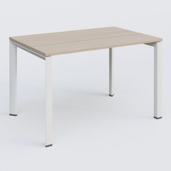 Gamme K7 - Plans droits - K7 plan droit 120*80 sur pieds fixe. Plateau Acacia et pietement Blanc