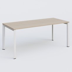 Gamme K7 - Plans droits - K7 plan droit 180*80 sur pieds fixe. Plateau Acacia et pietement Blanc