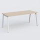 K8 plan droit 180*80 sur pieds fixe. Plateau Hêtre et pietement Blanc