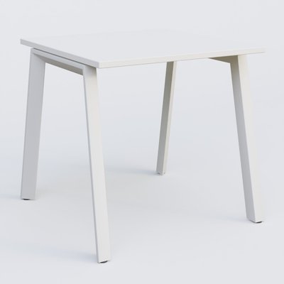 Gamme K8 - Plans droits - K8 plan droit 80*80 sur pieds fixe. Plateau Blanc et pietement Blanc