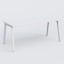 Gamme K8 - Plans droits - K8 plan droit 180*80 sur pieds fixe. Plateau Blanc et pietement Blanc