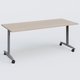 Table abattante gamme Design 180*80 cm. Plateau Acacia et pietement Aluminium.