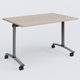 Table abattante gamme Arca 120-80 cm. Plateau Acacia et pietement Aluminium.