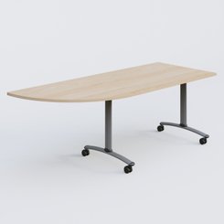 TABLES ABATTANTES - Module d'angle 90° - Module d'angle 90° Gauche gamme Arca 200-80 cm. Plateau Hêtre et pietement Aluminium.