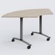 Module 1/4 de couronne pour table abattante gamme Arca 120-120 cm. Plateau Acacia et pietement Aluminium.
