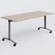 Table abattante gamme Arca 180-80 cm. Plateau Acacia et pietement Aluminium.