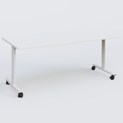TABLES ABATTANTES - New Design - Table abattante gamme Design 180*80 cm. Plateau Blanc et pietement Blanc.