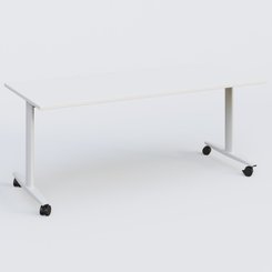 TABLES ABATTANTES - New Design - Table abattante gamme Design 180*80 cm. Plateau Blanc et pietement Blanc.