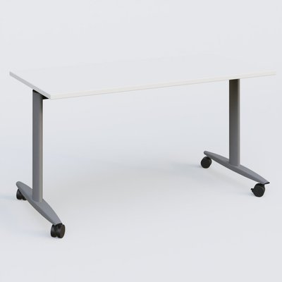 TABLES ABATTANTES - L.140xP.70 - Table abattante gamme Design 140*70 cm. Plateau Blanc et pietement Aluminium.