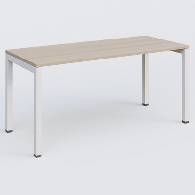 [Pas de famille] - [Pas de sous famille] - K3 Plateau droit 160x70 pieds fixe. Plateau Acacia et pietement Blanc.