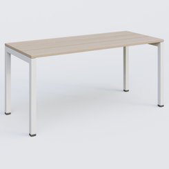 [Pas de famille] - [Pas de sous famille] - K3 Plateau droit 160x70 pieds fixe. Plateau Acacia et pietement Blanc.